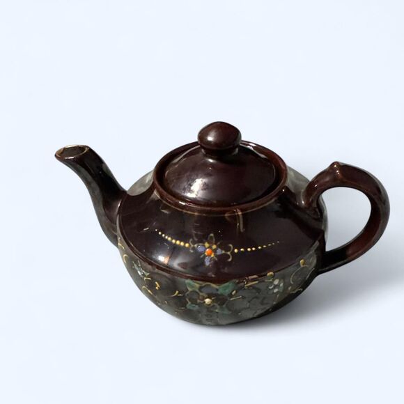 Vintage Brown Betty Redware teapot Boho and Cottage Vibes - Picture 1 of 8